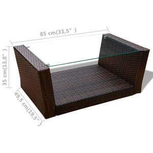 Galleria Design 4 Piece Garden Lounge set with Cushions Poly Rattan Black