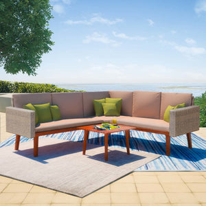 Galleria Design 4 Piece Garden Lounge Set with Cushions Poly Rattan Grey