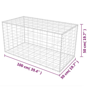 Galleria Design Gabion Basket Galvanised Steel 100x50x50 cm