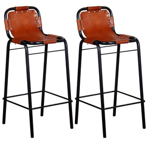 Galleria Design Bar Stools 2 pcs Real Leather