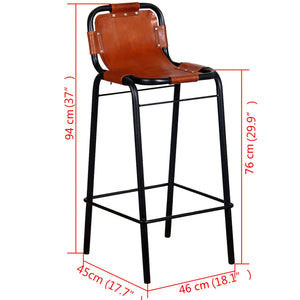 Galleria Design Bar Stools 2 pcs Real Leather