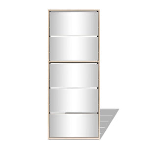 Galleria Design Shoe Cabinet 5-Layer Mirror Oak 63x17x169.5 cm