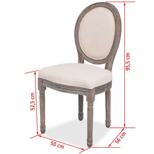Galleria Design Dining Chairs 6 pcs Cream Fabric