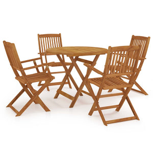 Galleria Design 5 Piece Folding Outdoor Dining Set Solid Acacia Wood