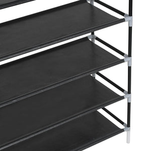 Galleria Design Shoe Rack with 10 Shelves Metal and Non-woven Fabric Black
