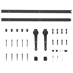 Galleria Design Sliding Door Hardware Kit 183 cm Steel Black