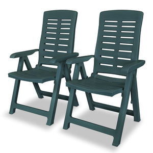 Galleria Design Reclining Garden Chairs 2 pcs Plastic Green