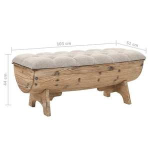 Galleria Design Storage Bench Solid Wood and Fabric 103x51x44 cm