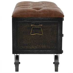 Galleria Design Storage Bench Solid Wood and Artificial Leather 80.5x41x50 cm