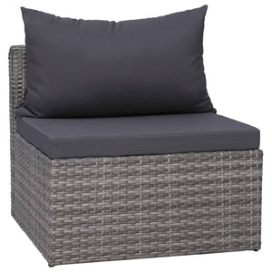 Galleria Design 8 Piece Garden Lounge Set with Cushions Poly Rattan Grey