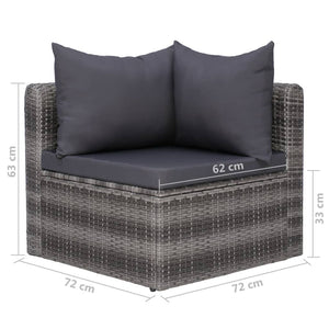 Galleria Design 8 Piece Garden Lounge Set with Cushions Poly Rattan Grey