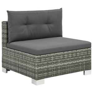 Galleria Design 10 Piece Garden Lounge Set with Cushions Poly Rattan Grey