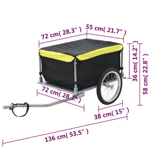 Galleria Design Bike Trailer Black and Yellow 65 kg