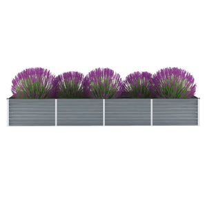 Galleria Design Garden Raised Bed Galvanised Steel 320x80x45 cm Grey