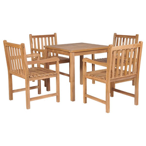 Galleria Design 5 Piece Outdoor Dining Set Solid Teak Wood