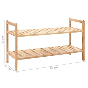 Galleria Design Shoe Rack Solid Walnut Wood 69x26x40 cm