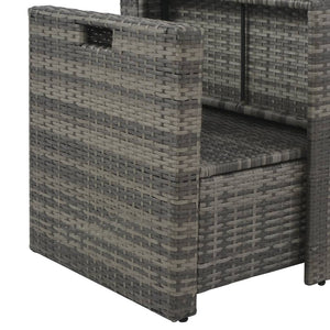 Galleria Design 6 Piece Garden Lounge Set with Cushions Poly Rattan Grey