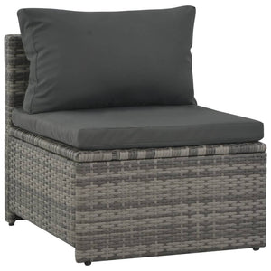 Galleria Design 6 Piece Garden Lounge Set with Cushions Poly Rattan Grey