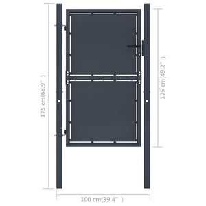 Galleria Design Garden Gate Steel 100x125 cm Anthracite