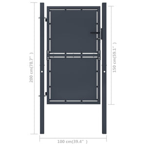 Galleria Design Garden Gate Steel 100x150 cm Anthracite