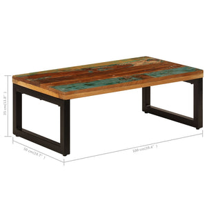 Galleria Design Coffee Table 100x50x35 cm Solid Reclaimed Wood and Steel