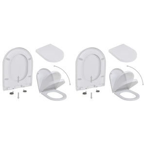 Galleria Design Toilet Seats with Soft Close Lids 2 pcs Plastic White
