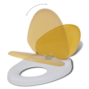 Galleria Design Toilet Seats with Soft Close Lids 2pcs Plastic White and Yellow