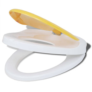 Galleria Design Toilet Seats with Soft Close Lids 2pcs Plastic White and Yellow