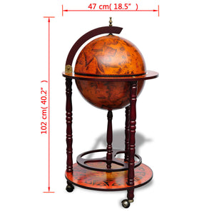 Galleria Design Globe Bar Wine Stand Eucalyptus Wood
