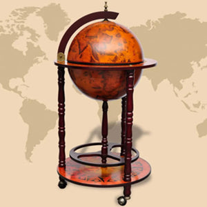 Galleria Design Globe Bar Wine Stand Eucalyptus Wood