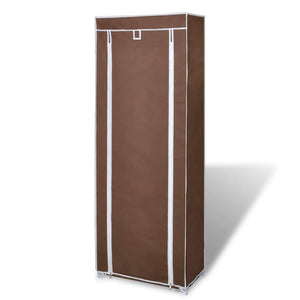 Galleria Design Fabric Shoe Cabinet with Cover 162 x 57 x 29 cm Brown