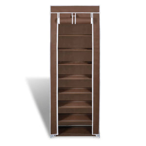 Galleria Design Fabric Shoe Cabinet with Cover 162 x 57 x 29 cm Brown