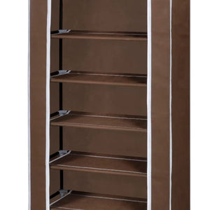Galleria Design Fabric Shoe Cabinet with Cover 162 x 57 x 29 cm Brown