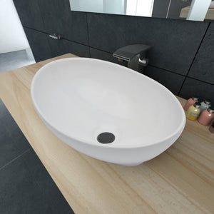 Galleria Design Luxury Ceramic Basin Oval-shaped Sink White 40 x 33 cm