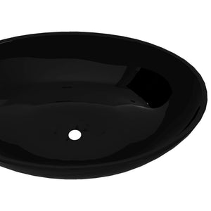 Galleria Design Luxury Ceramic Basin Oval-shaped Sink Black 40 x 33 cm