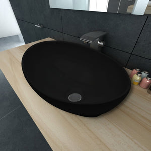Galleria Design Luxury Ceramic Basin Oval-shaped Sink Black 40 x 33 cm