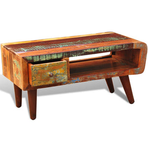 Galleria Design Coffee Table with Curved Edge 1 Drawer Reclaimed Wood