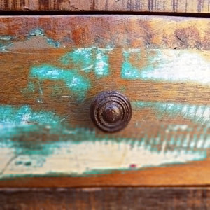 Galleria Design Coffee Table with Curved Edge 1 Drawer Reclaimed Wood