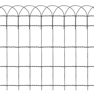Galleria Design Garden Border Fence Powder-coated Iron 10x0.65 m