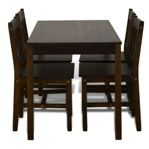 Galleria Design Dining Set 5 Pieces Pine Wood Brown