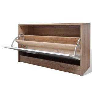 Galleria Design Oak and White 3-in-1 Wooden Shoe Cabinet Set
