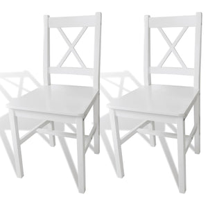 Galleria Design Dining Chairs 2 pcs White Pinewood