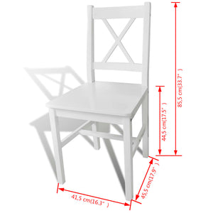 Galleria Design Dining Chairs 2 pcs White Pinewood