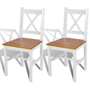 Galleria Design Dining Chairs 2 pcs White Pinewood