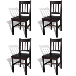 Galleria Design Dining Chairs 4 pcs Dark Brown Pinewood