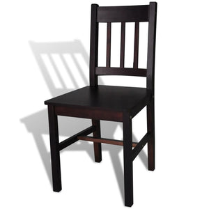 Galleria Design Dining Chairs 4 pcs Dark Brown Pinewood