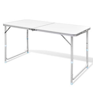 Galleria Design Foldable Camping Table Height Adjustable Aluminium 120 x 60 cm