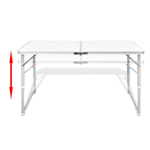 Galleria Design Foldable Camping Table Height Adjustable Aluminium 120 x 60 cm