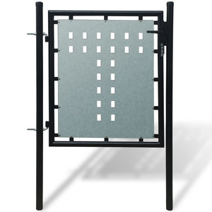 Galleria Design Black Single Door Fence Gate 100 x 125 cm