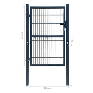 Galleria Design 2D Fence Gate (Single) Anthracite Grey 106 x 170 cm